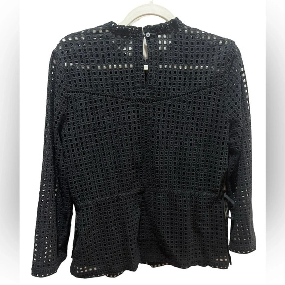 Point sur eyelet lace black blouse with lined tank size 2 excellent condition - Picture 6 of 7